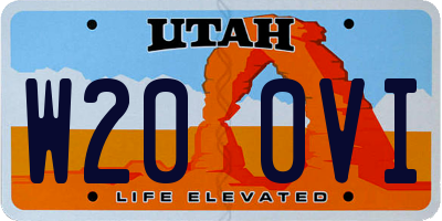 UT license plate W200VI