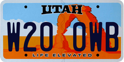 UT license plate W200WB