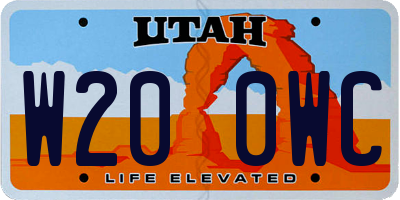 UT license plate W200WC