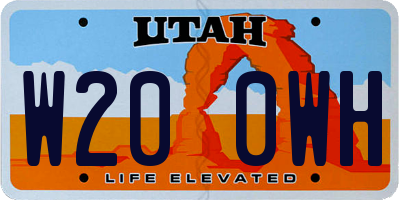UT license plate W200WH