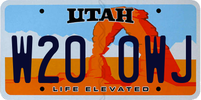 UT license plate W200WJ