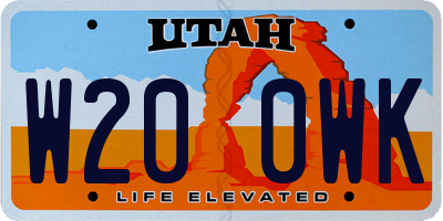 UT license plate W200WK
