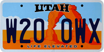 UT license plate W200WX