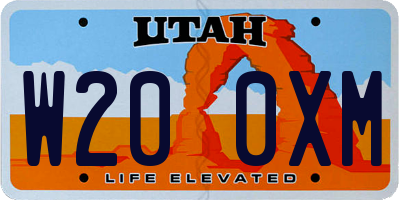 UT license plate W200XM