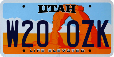 UT license plate W200ZK