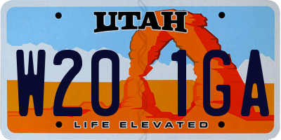 UT license plate W201GA