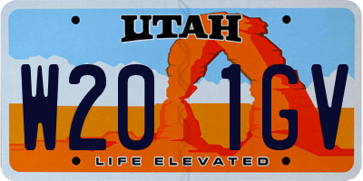 UT license plate W201GV