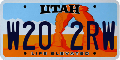 UT license plate W202RW