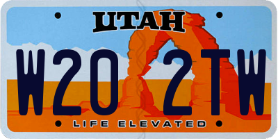 UT license plate W202TW