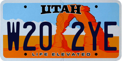 UT license plate W202YE