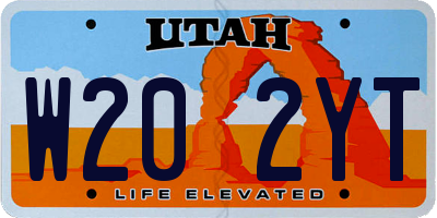 UT license plate W202YT