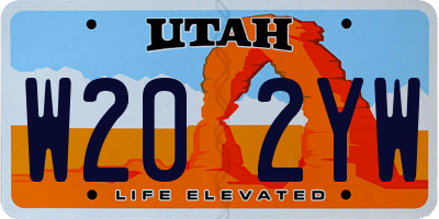 UT license plate W202YW