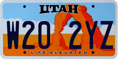 UT license plate W202YZ