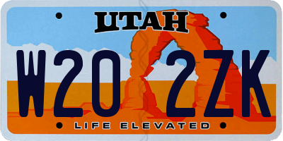 UT license plate W202ZK