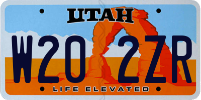 UT license plate W202ZR