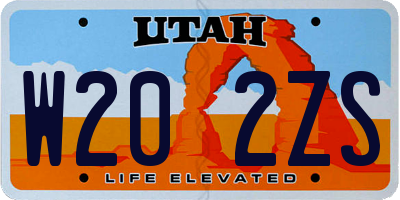 UT license plate W202ZS