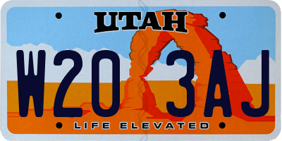 UT license plate W203AJ