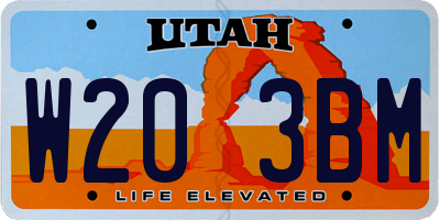 UT license plate W203BM