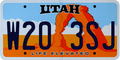UT license plate W203SJ