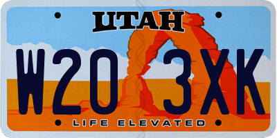 UT license plate W203XK