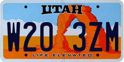UT license plate W203ZM