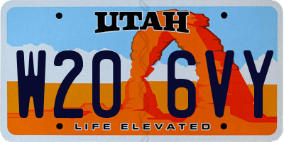 UT license plate W206VY