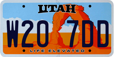UT license plate W207DD