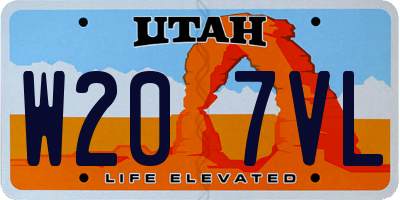 UT license plate W207VL