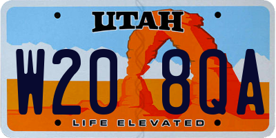 UT license plate W208QA