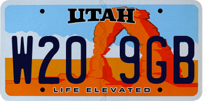 UT license plate W209GB