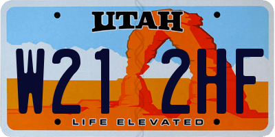 UT license plate W212HF