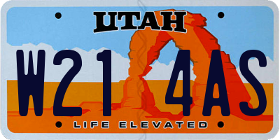 UT license plate W214AS