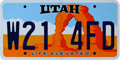 UT license plate W214FD