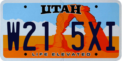 UT license plate W215XI