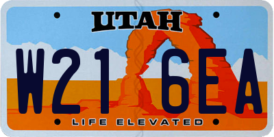 UT license plate W216EA