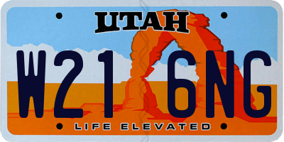 UT license plate W216NG
