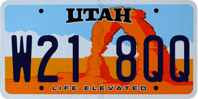 UT license plate W218QQ