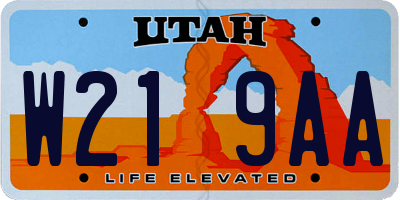 UT license plate W219AA