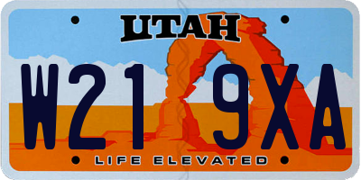 UT license plate W219XA