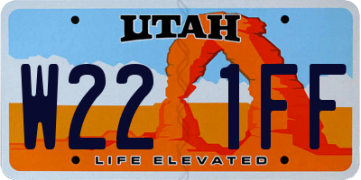 UT license plate W221FF