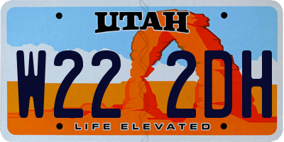 UT license plate W222DH