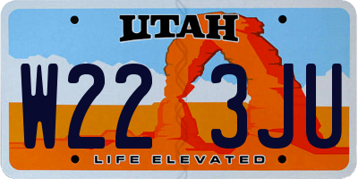 UT license plate W223JU