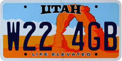 UT license plate W224GB