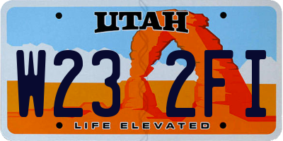 UT license plate W232FI