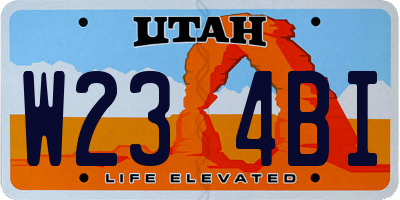 UT license plate W234BI