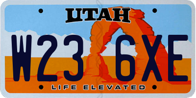 UT license plate W236XE