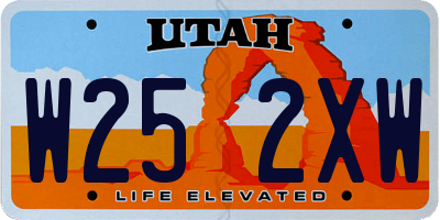 UT license plate W252XW