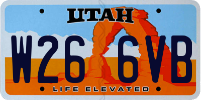 UT license plate W266VB