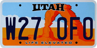 UT license plate W270FO