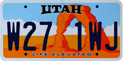 UT license plate W271WJ
